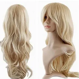 Новая модная женская женская вьющаяся блондинка очаровательный косплей полный парик