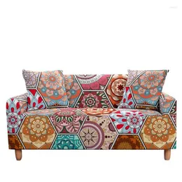 Крышка стула упругое мандала для печати крышка дивана на протяжении всего включения цветочного дивана для гостиной 3-местный бохо