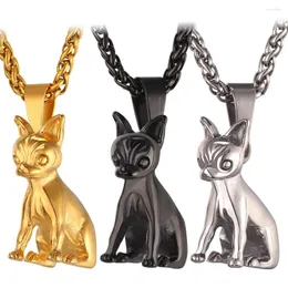 Pendant Necklaces Gold Color Lovely Dog Necklace For Men/Women Gift Chihuahua Animal Stainless Steel Jewelry P365