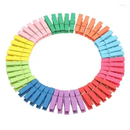 Clothing Storage & Wardrobe 10 Pcs Coloful Clips Wooden Po Clothespin Craft Decor Pegs School Office