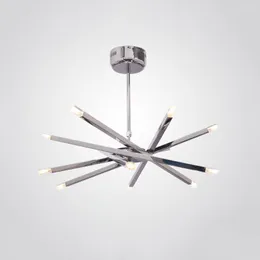Anhängerlampen moderne veränderbare LED Light Silber Chrom Hanging Ast Lamp Leuchten Innenverfeinerungsglanz