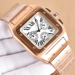 Мужские часы Quartz Movement Watches Sapphire Водонепроницаемые наручные часы нержавеющей стали 51 мм Montre de Luxe