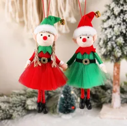 크리스마스 엘프 인형 장식 사랑스러운 소년과 소녀 크리스마스 나무 새해 장식 홈 선물 SN4984