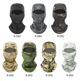 사이클링 마스크 모자 겨울 위장 Balaclava Multicam Airsoft 군용 전술 헬멧 모자 바람 방전 풀 페이스 마스크 스키 군대 페인트 볼 남자 여자 L221014