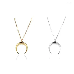 H￤nge halsband 2022 kvinnors vintage l￥nga mode enkel m￥n ox horn metall legering halsband ton￥ringar kreativa halsdekorationer