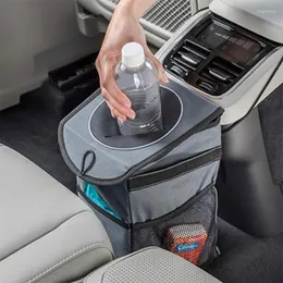 Acessórios de interiores Lixo de carro à prova d'água pode ser dobrável organizador de bolsa de armazenamento de tecido de casca