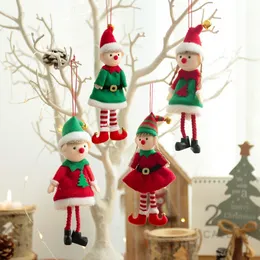 Christmas Plush Elf Soft Stuffed Elf Doll Ornaments Xmas Tree Hanging Pendant Boy Girl Elves New Year 2023 Kids Gifts FY3964-5 P1017