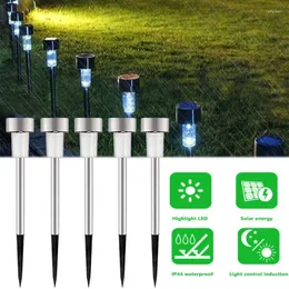Utomhus Solar Pathway Lights Lawn Floor Lamp Rostfritt stål Trädgård Dekorativ trädgårdsuppbyggnad Walkway Lighting Accessories