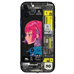 Capas de celular com muitos presentes Moda popular na rua Led Light Music Cool Luminous Case Para i 12 13 14 Pro Max X XR XS W221017