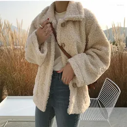 Женские плащи 2022, зимняя одежда, женская утолщенная куртка из овечьей шерсти на пуговицах, неопределенная Ropa Mujer, свободная уличная одежда в корейском стиле