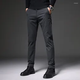 Männer Hosen Herbst männer Casual Business Stretch Slim Fit Elastische Taille Jogger Koreanische Klassische Schwarz Grau Blau Hosen männlichen