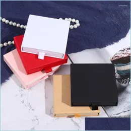Jewelry Pouches Bags Jewelry Pouches Bags Thin Kraft Paper Der Packaging Box Greeting Card Necklace Bracelet Gift Package Case Boxe Dhzu3