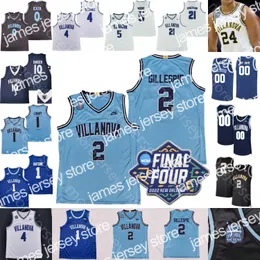 Basketballtrikots 2022 Finale vier 4 Villanova Wildcats Basketball Trikot NCAA College Collin Gillespie Jermaine Samuels Justin Moore Lowry Bryan Antoine