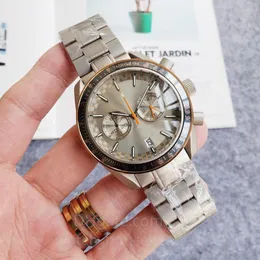 Kalenderkwarts voor herenhorloges roestvrij staal 45 mm luxe grote wijzerplaat saffierglas vol automatisch hoogwaardige heren lumineuze zakelijke horloge