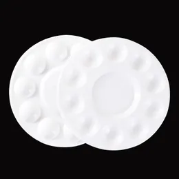 Painting Supplies painting tray palettes white 11 Well palette Plastic Round Paint Palettes for DIY Craft Professional Art Painting