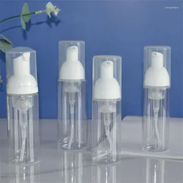 Vorratsflaschen 60 x Mini-Pumpflaschenspender aus klarem Schaum, 40 ml/50 ml, leere Kunststoff-Schaumseife für Reisegröße, Handseife, Wimpernreiniger