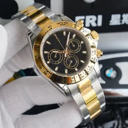 Z oryginalnym pudełkiem luksusowe zegarki męskie 116500ln zegarek Montre de Luxe automatyczne zegarek na rękę stalową ramkę 316l adustable składana klamra czarna tarcza 2813