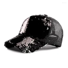 Ball Caps Idopy Sommer Mode Pailletten Baseball Kappe Frauen Einstellbare Hut Snapback Casual Mädchen Mesh Sport Hüte