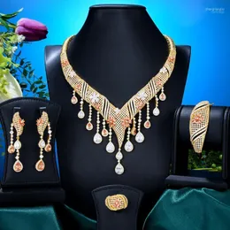 Necklace Earrings Set & Soramoore Noble Bridal Luxury Bangle Ring For Wedding Superstar Show High Quality