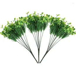 Декоративные цветы 3pcs искусственное растение искусственное зелень симуляционное растение папоротник Diy Four Leaf Clover Fake