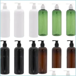 Depolama şişeleri kavanozlar 500ml plastik şişeler el dezenfektan şampuan kupa siyah emsion fincan alt paket vidası yuvarlak shoder damla teslimat 2 dhgdg