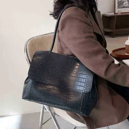 Designer Crocodile Wzór kobiet torebki o dużej pojemności torby na ramię dla kobiet 2022 Casual Totes Pu skórzana torba komunikatorów Y220405
