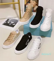 2022 Nya modedesigners Mens Women Shoes Casual Shoes Platform Tyg Suede Panels Canvas White Svart spetsar med högsta kvalitet