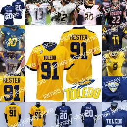 Fußballtrikots Toledo Fußballtrikot NCAA College Dequan Finn Peny Boone Jamal Turner Dallas Gant Johnson Newton Kareem Hunt Stuart Lowe Blankumsee Ford