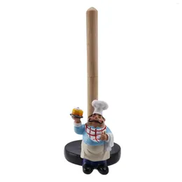 Bath Accessory Set Resin Chef Double-Layer Paper Towel Holder Figurines Creative Home Cake Shop Restaurant Crafts Decoration Ornament B