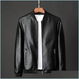 Herrenjacken Herrenjacken Lederjacke Bomber Motorrad Männer Biker Pu Baseball Plus Größe 7Xl 2022 Mode Kausal Jaqueta Mascino Dhpcp