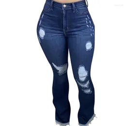 Kadın Kotları Kadınlar 2022 Kadın Moda Esnek Kayış High Lady Winter Artı Beden Sıska Taytlar Denim Vintage Flare Pants Girs