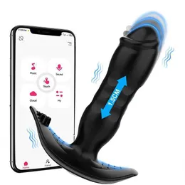 Sexspielzeug-Massagegerät, App, Bluetooth-Steuerung, Teleskop-Anal-Butt-Plug-Vibrator für Männer, Prostata, Vagina, Dildo, Frauenspielzeug, Schwule