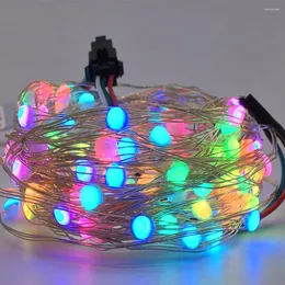 ストリップDC5V USB SK6812ベッドルーム用のLED装飾ライトストリングWS2812B RGB Lights Bluetoothフルカラーアドレス指定