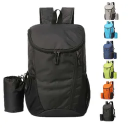 Bolsas de caminhada Super Light dobring Backpack ombro duplo Travel à prova d'água Mochila ao ar livre Sports SkinMeering Backbag L221014