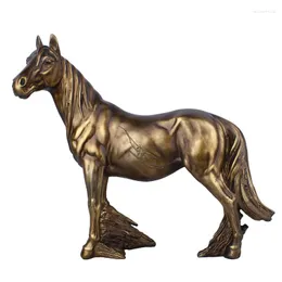 Relógios de parede Modelo de cavalo de bronze europeu Modelo de decoração residencial estatuetas criativas de estátua de estátua de estar Resina de resina Ornamentos