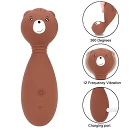 Beauty Items Cute Bear Vibrators sexy Toys for Women AV Wand Clitoris Stimulator Dildos Anal Erotic Massager Machine Female Masturbator