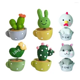 Interior Decorations 6Pcs Adorable Car Decors Spring Bonsai Adornments Resin Auto Ornaments