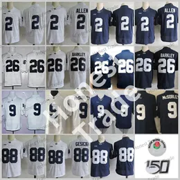 26 Saquon Barkley Football Jersey 2 Marcus Allen 9 Trace McSorley 88 Mike Gesicki No Name Navy Blue White Stitched Penn State College Mens Jerseys 150TH