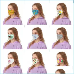 Maschere di design Maschera per il viso Proteggi Summer Leaf Bocca Respiratore Alito Riutilizzabile Mascarilla Panno di cotone Antipolvere Può mettere il filtro Pm2 5 Dh2Z0