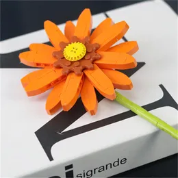 꽃 꽃다발 phalaenopsis 장미 친구 moc 화분에 식물 빌딩 블록 소녀 생일을위한 장난감