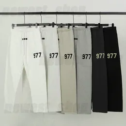 calças masculinas de design streetwear femininas clássicas de 1977 com estampa de letras soltas com cordão calças de moletom oversize calças de corrida hip hop