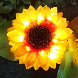 Luci da giardino Outdoor Girasole Cortile Decor Prato Luce LED Paesaggio Notte Lampada Lampade solari impermeabili PathLighting