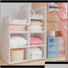 Storage Holders Racks Holders Racks Stackable Der Divider Assemble Shelf Foldable Clothes Shee Rack Layer Separator Wardrobe Closet Dhsd2