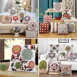 Pillow Ethnic Bohemian Floral Woolen Embroidery Pillowcase Thick Cotton Decorative Sofa Covers Livingroom Couch Throw Pillows