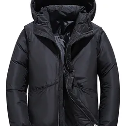 Inverno quente homem jaqueta casaco casual outono stand colar bober hat grosso pato pato branco parka masculino jaqueta de inverno com capuz 220912