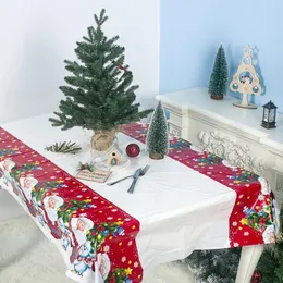 Stołowy materiał Nieuwe Jaar kerst tafelkleed keuken eettafel dekoraties Waterdichte Party Tafel Dekken Ornamenten Voor Thuis