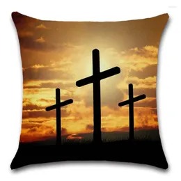 Pillow Art Cross Christian Religion Cover Sofa Case Car Chair House Party Decoration For Home Children Friend Gift
