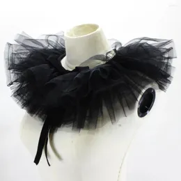 Бабочка галстуки Черные женщины сетчание фальшивые ожерелье колье колье, фальшивый для половины рубашки блузковое платье съемное воротнич