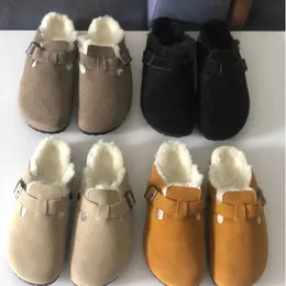 Australien Wool Designer Casual Shoes Cloggs Ariat Slippers Winter Fur Scuff Slipper Cogs Cork Sliders Leather Wool Sandals Womens Loafers Shoes No421