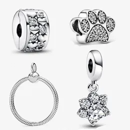 925 silver Love's handprint pendant necklace fit Pandora style DIY charm beaded jewelry set